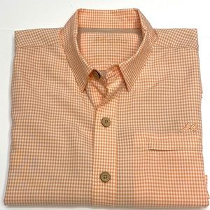 Mojo Sportswear Men's Mr. Big Sport Orange Check Short Sleeve Shirt